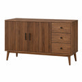 Sideboard 160 x 40 x 85 cm in Walnussbraun aus Holzwerkstoff mit Lamellentüren