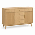 Sideboard 150 x 40 x 90 cm Holz Eichefarben Stauraummöbel im Retro-Stil