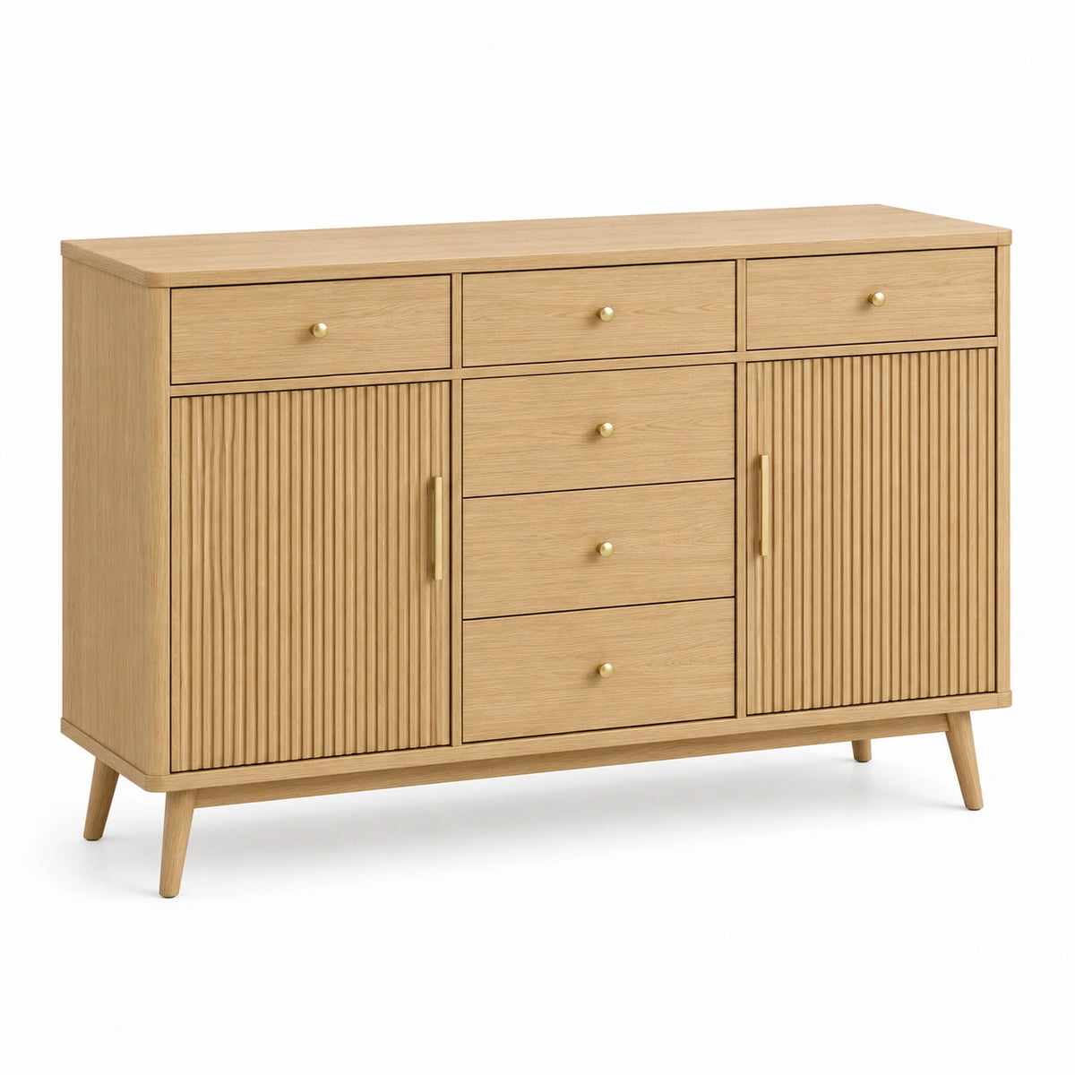 Sideboard 150 x 40 x 90 cm Holz Eichefarben Stauraummöbel im Retro-Stil