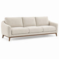 3-Sitzer Sofa 220 cm Webstoff Beige mit Holzfüßen im modernen Stil