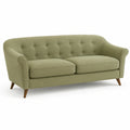 2-Sitzer-Sofa 180 cm Stoff Olivgrün Wohnzimmer mit Knopfheftung