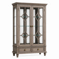 Vitrine 100 x 45 x 190 cm Holz und Glas Grau Klassischer Stil mit 2 Türen
