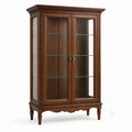 Vitrine 110 x 45 x 190 cm Holz und Glas Braun klassischer Stil